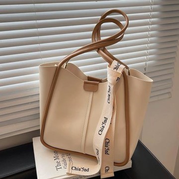 高級感大容量通勤托特包女MK2025春新款真皮單肩包輕奢子母水桶包