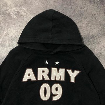 ARMY09印花個性創意美式復古衛衣hiphop男款帥氣秋季連帽衛衣外套