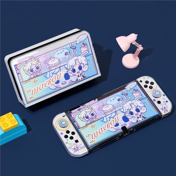 switch保護殼OLED透明殼ns續航可插底座保護套底座殼 兔子先森