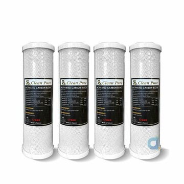 (4支入)Clean pure 10英吋標準型壓縮活性碳濾心 台灣製造 SGS認證