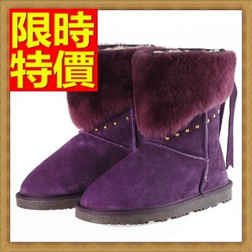 現貨+預購 雪靴 女短筒靴子-羊皮毛一體鉚釘翻毛女鞋子8色64r15【獨家進口】【米蘭精品】