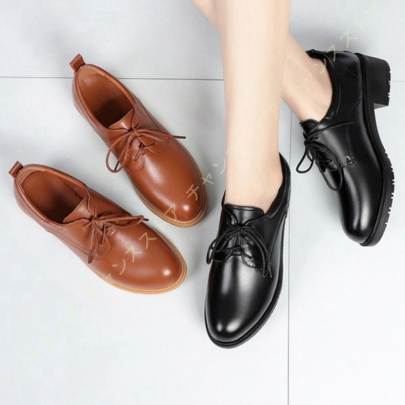 シンプル ブーティ レディース 靴 4cmヒール ショートブーツ アンクル丈 大きいサイズ おじ靴 オックスフォード チャンキーヒール レースアップ カジュアル 通販 Lineポイント最大0 5 Get Lineショッピング