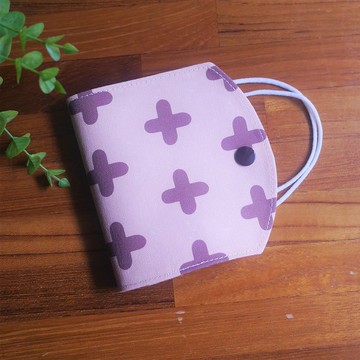 訂製款=口罩暫存套/口罩收納套=北歐極簡風=十字=暖粉