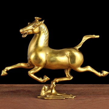 黃銅馬踏飛燕擺件招財馬工藝品家居客廳玄關辦公室裝飾品商務禮品