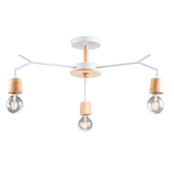 E27簡約原木造型半吸頂燈 36-60355