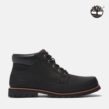 Timberland 男款黑色全粒面皮革休閒靴|A6581015