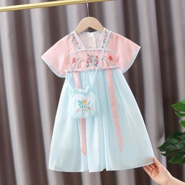 女童漢服夏裝洋裝2023新款兒童中國風公主裙女孩夏季唐裝裙子