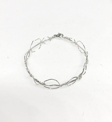 銀色葉影子手環