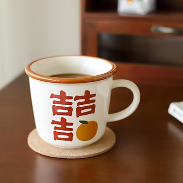 小日子不翻篇 大吉文藝復古馬克杯好寓意陶瓷杯趣味咖啡杯早餐杯