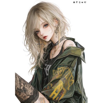 【10月新作5】07-094-0164 人物貼紙 輕龐克女孩