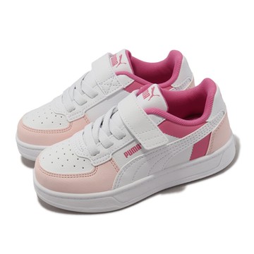 Puma 童鞋 Caven 2 0 Block AC PS 中童 白 粉紅 魔鬼氈 皮革 復古 休閒鞋 39446201