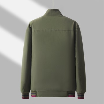 【HOT 本舖】男装2011雙面穿中年男士夾克大碼M-6XL薄款外套春秋季立領條紋夾克衫休閒男裝爸爸裝