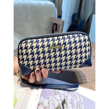 韓版大容量手拎零錢包女2025新款時尚千鳥格軟皮手拿包放手機大鈔