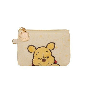 【Disney】小熊維尼萌萌頭-票卡零錢包-奶油黃 PTD23-E5-21BG