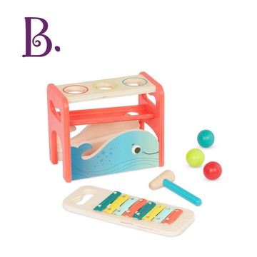 B.Toys 鯨奇樂手 敲打玩具 木頭玩具 二合一 小朋友玩具感統玩具