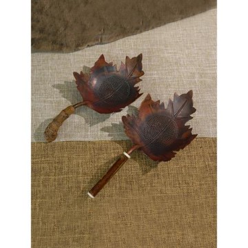 竹根手工紫銅茶漏純銅茶濾濾網茶葉過濾器茶道功夫茶具配件過濾器