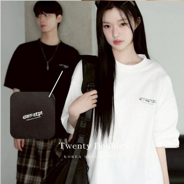 【20ss_select】韓國 CONCEPT迷彩哥德字印花短T 短T 落肩寬鬆 情侶衣 韓國男裝 男生短袖 女生短袖