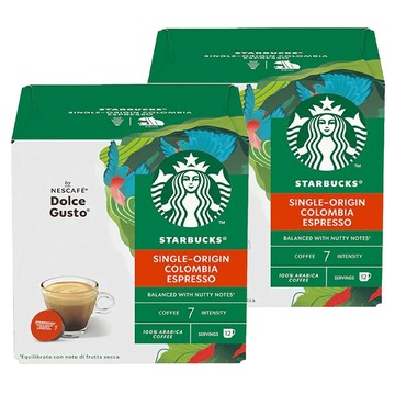 STARBUCKS 星巴克 NESCAFE 雀巢咖啡 Dolce Gusto 多趣酷思 哥倫比亞濃縮咖啡膠囊  5.5g  12顆  2盒