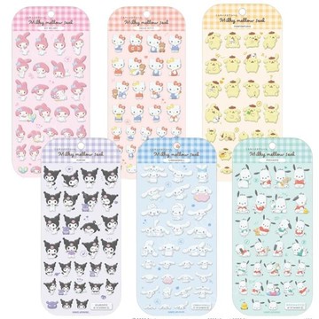 小禮堂 Sanrio 三麗鷗 造型泡泡絨毛貼紙 (好友款) Kitty 酷洛米 美樂蒂 大耳狗