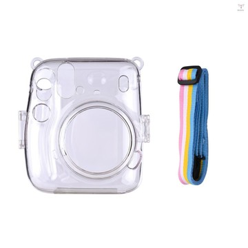 Fujifilm Instax Mini 11 帶彩虹掛繩更換的即時相機透明保護套