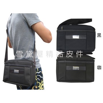 ~雪黛屋~BAIHO 肩側包拉鍊式主袋小型容量防水尼龍布+皮革材質台灣製造品質保證隨身品肩背OH503