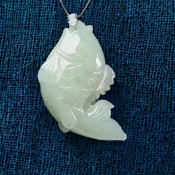 冰種翡翠年年有魚項鍊  | 天然緬甸玉翡翠A貨 | 送禮