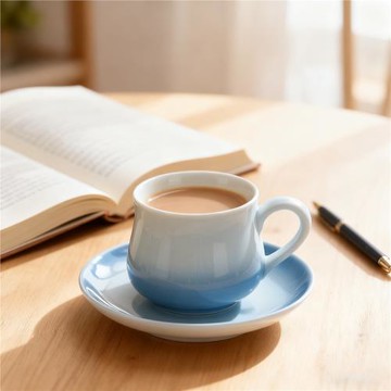 輕奢陶瓷漸變純色咖啡杯套裝歐式小奢華精致ins咖啡杯碟現代簡約