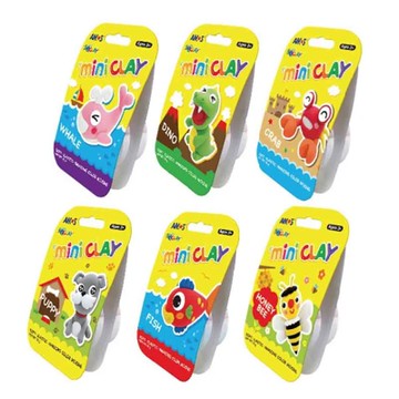 【AMOS 阿摩司】4色 7.5克 迷你 主題 罐裝 超輕 黏土 6款入 / 組 ICM30系列