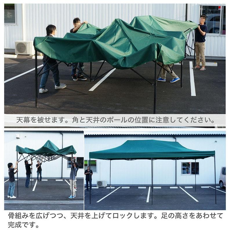 強くお勧め☆より耐久性 ワンタッチ 大型 頑丈フレーム 大型テント 日除け 防風 防雨 アウトドア イベントテント タープテント  3M*3M*2.6M. - キャンプ、アウトドア用品