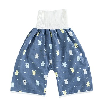 JoyNa - 2件入-高腰戒尿布學習褲 親膚防水防漏尿褲-藍底熊+隨機一件