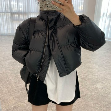 【限量現貨】韓風素面暖呼呼麵包拉鍊立領鋪棉外套．白鳥麗子 出清