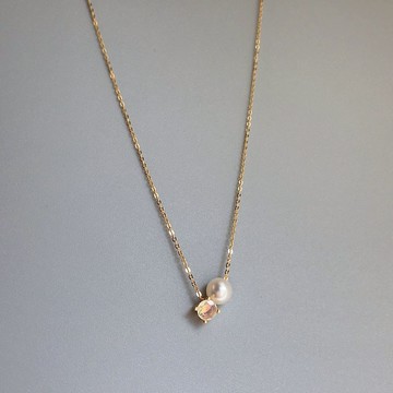 K14gf/銀/K10 澳寶項鍊，十月誕生石，珍珠項鍊