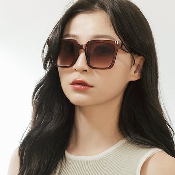 晨光悸動│馬鞍棕小個性線條感方框墨鏡│UV400太陽眼鏡
