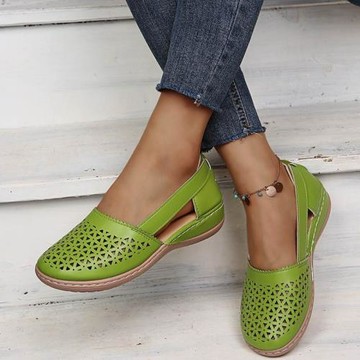 ladies single shoes flat casual women's shoes女鞋洞
