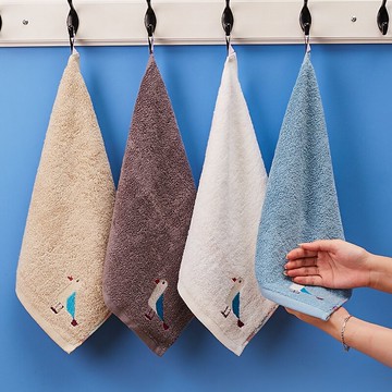 掛式純棉方巾小毛巾可愛吸水四方形廚房擦手巾兒童抹手帕全棉家用