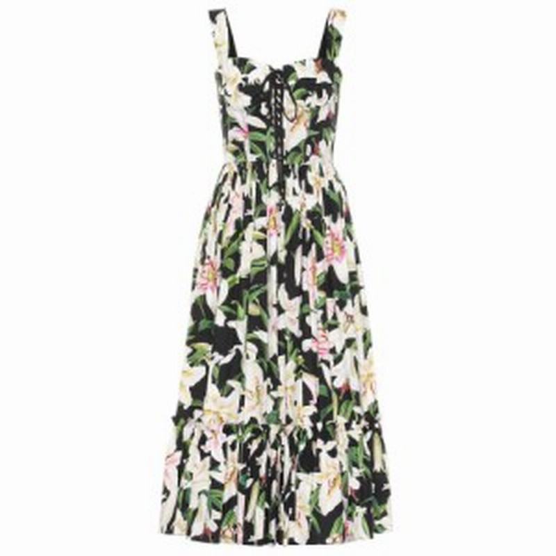 ドルチェandガッバーナ Dolce And Gabbana レディース ワンピース ミドル丈 ワンピース ドレス Floral Cotton Midi Dress Gigli Fdo Ner 通販 Lineポイント最大1 0 Get Lineショッピング