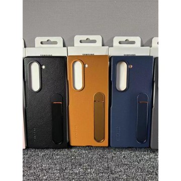 適用三星Z fold6原裝環保生態皮保護殼官方超薄金屬支架皮革手機殼w26原創簡約商務保護套原廠手機套f6外皮套