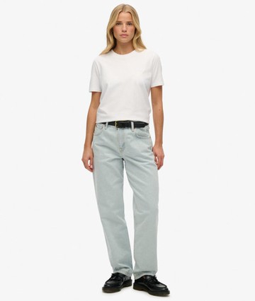 Superdry Women's Mid Rise Straight Leg Jeans Blue Size: 30/32