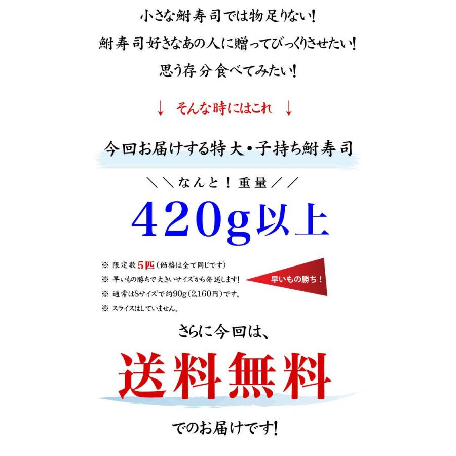 特大 子持ち 鮒寿司 1匹 丸一尾 琵琶湖産 天然ニゴロブナ 郷土料理 滋賀県 珍味 魚友商店 送料無料