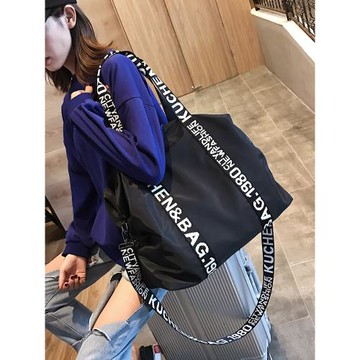 大包包女2024新款潮韓版百搭單肩斜挎包牛津布手提大容量旅行健身