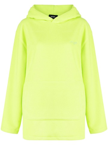 We11done - logo-embroidered cotton hoodie - women - Polyester - S - Green