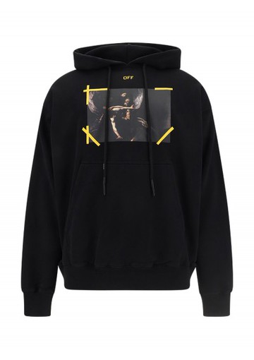 Off White - Mercy Stake Hoodie - Mens - Black