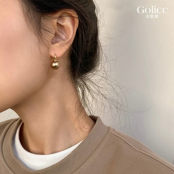 【Gulicc】古莉可 耳環 美拉德 復古香檳色珍珠耳環