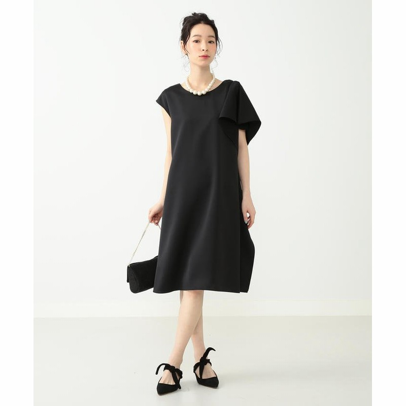 ビームス アウトレット Ray Beams サテン アシメ ラッフル ワンピース レディース ブラック 1 Beams Outlet 通販 Lineポイント最大2 0 Get Lineショッピング