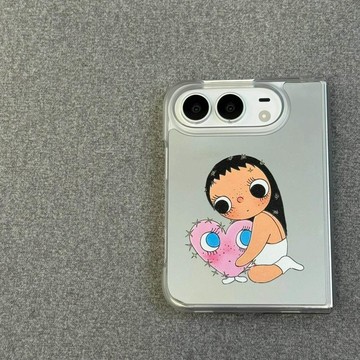 新上架👉甜美小玉手機殼適用於iphone18duo裝飾摺疊屏分體保護套卡通可愛少女心小眾高級感新款輕薄貼合透明邊框包邊