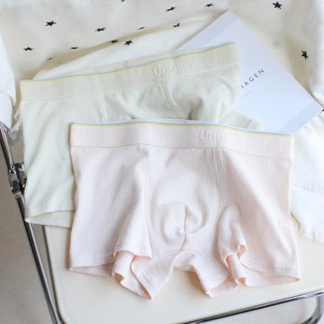 91%純棉男四季平角內褲簡約清爽純色個性華夫格透氣中腰四角短褲