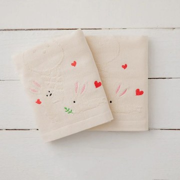 MIT台灣製 有機棉兔子紗布 無染 浴巾 毛巾 小方巾