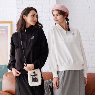 KANGOL 長袖 黑色 白色 半開襟 女 6252100200 6252100220
