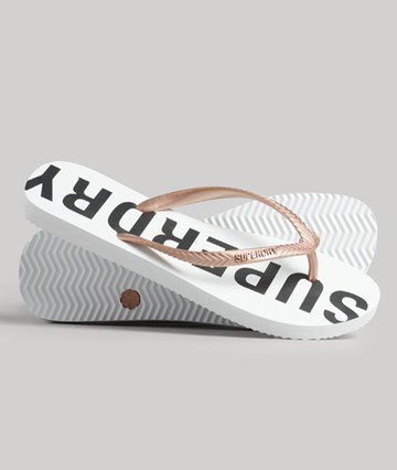 Superdry Women's Women's Code Core Sport Flip Flops White / Optic/metallic Rose - Size: L