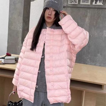 [巴黎精品] 現貨+預購 頂級真羽絨外套90%鴨絨羽絨衣秋冬外套上衣大碼休閒女裝-圓領輕薄中長款6色a1lr82